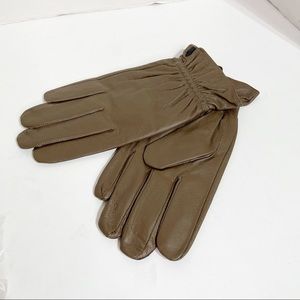 Leather Beige Gloves Sz 0.